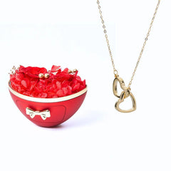 Meanyou Eternal Loyalty Rose Box and Personalized Necklace