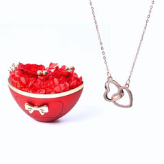 Meanyou Eternal Loyalty Rose Box and Personalized Necklace