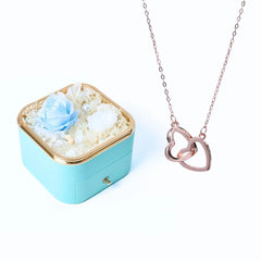 Meanyou Eternal Happiness Rose Box &amp; Personalized Necklace 
