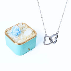 Meanyou Eternal Happiness Rose Box &amp; Personalized Necklace 