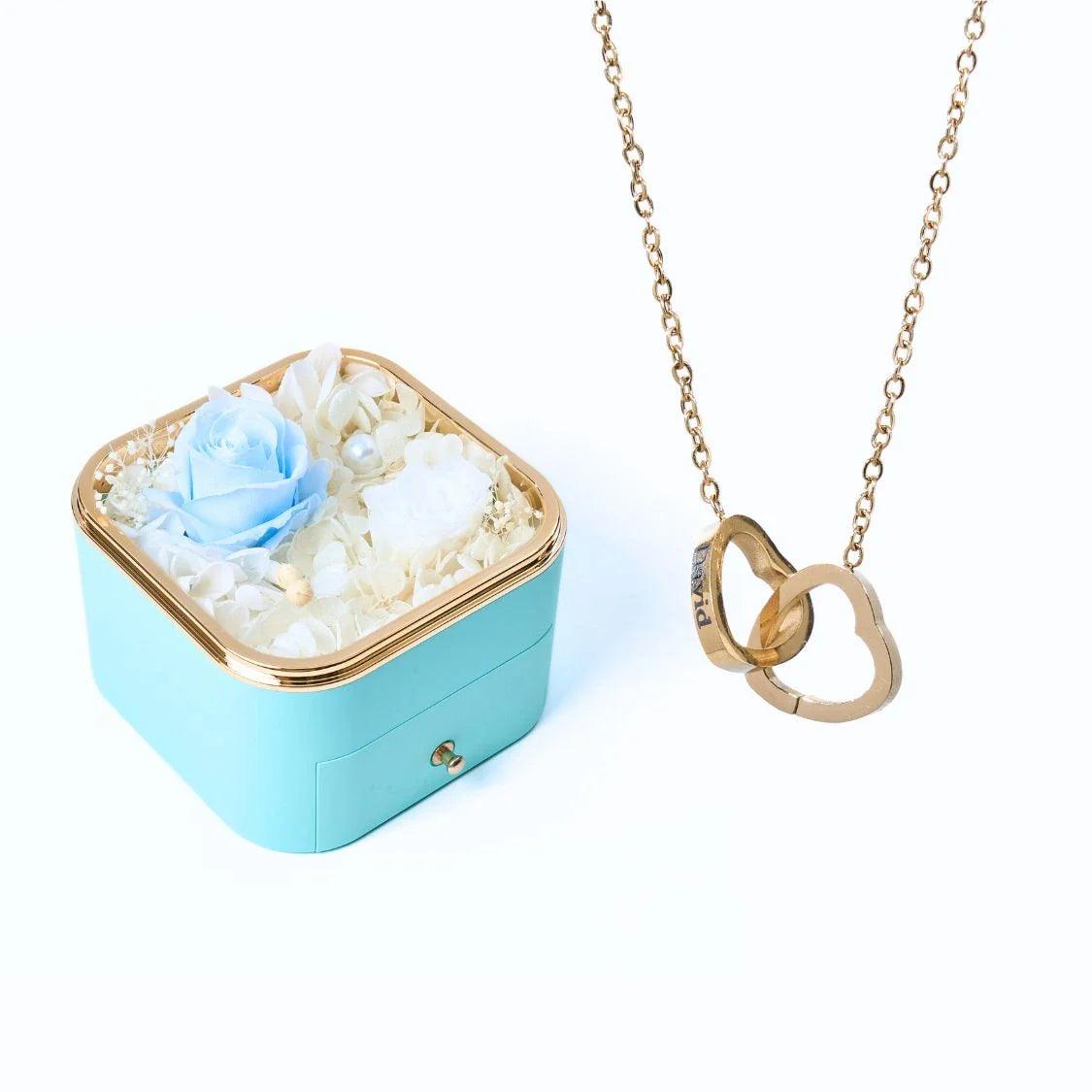 Meanyou Eternal Happiness Rose Box &amp; Personalized Necklace 