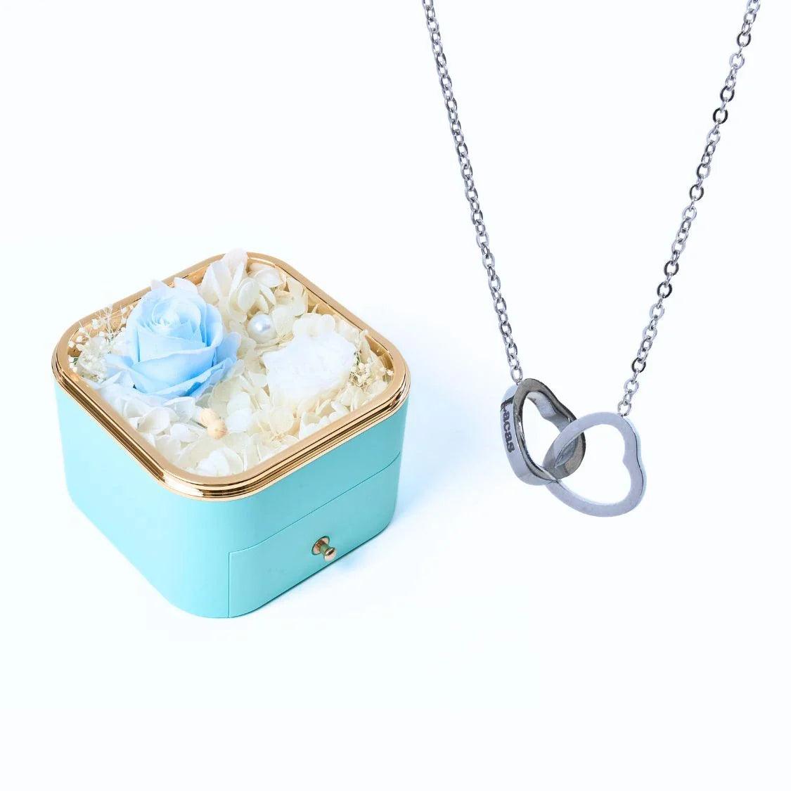 Meanyou Eternal Happiness Rose Box &amp; Personalized Necklace 