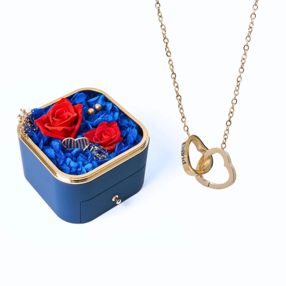 Meanyou Eternal Happiness Rose Box &amp; Personalized Necklace 