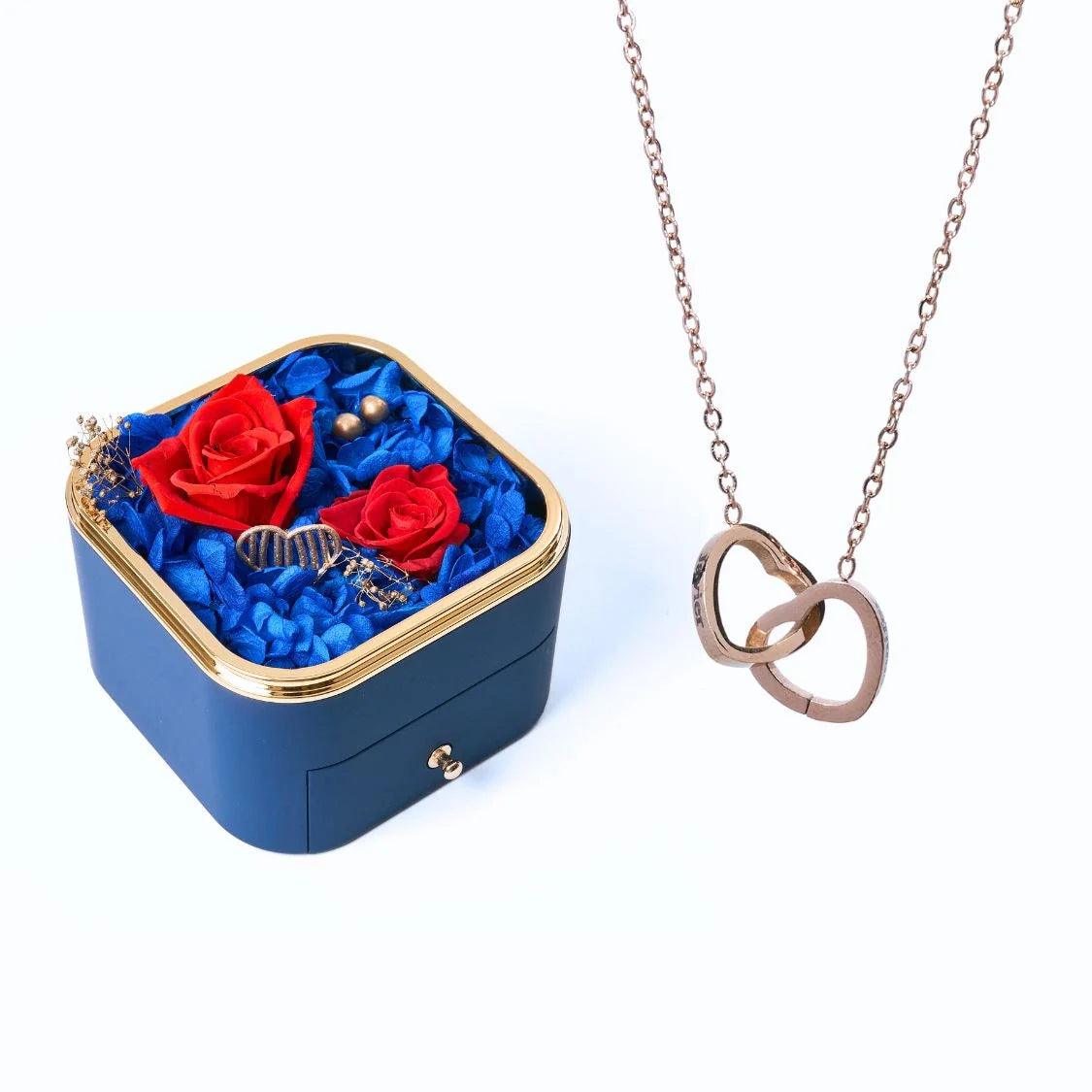 Meanyou Eternal Happiness Rose Box &amp; Personalized Necklace 