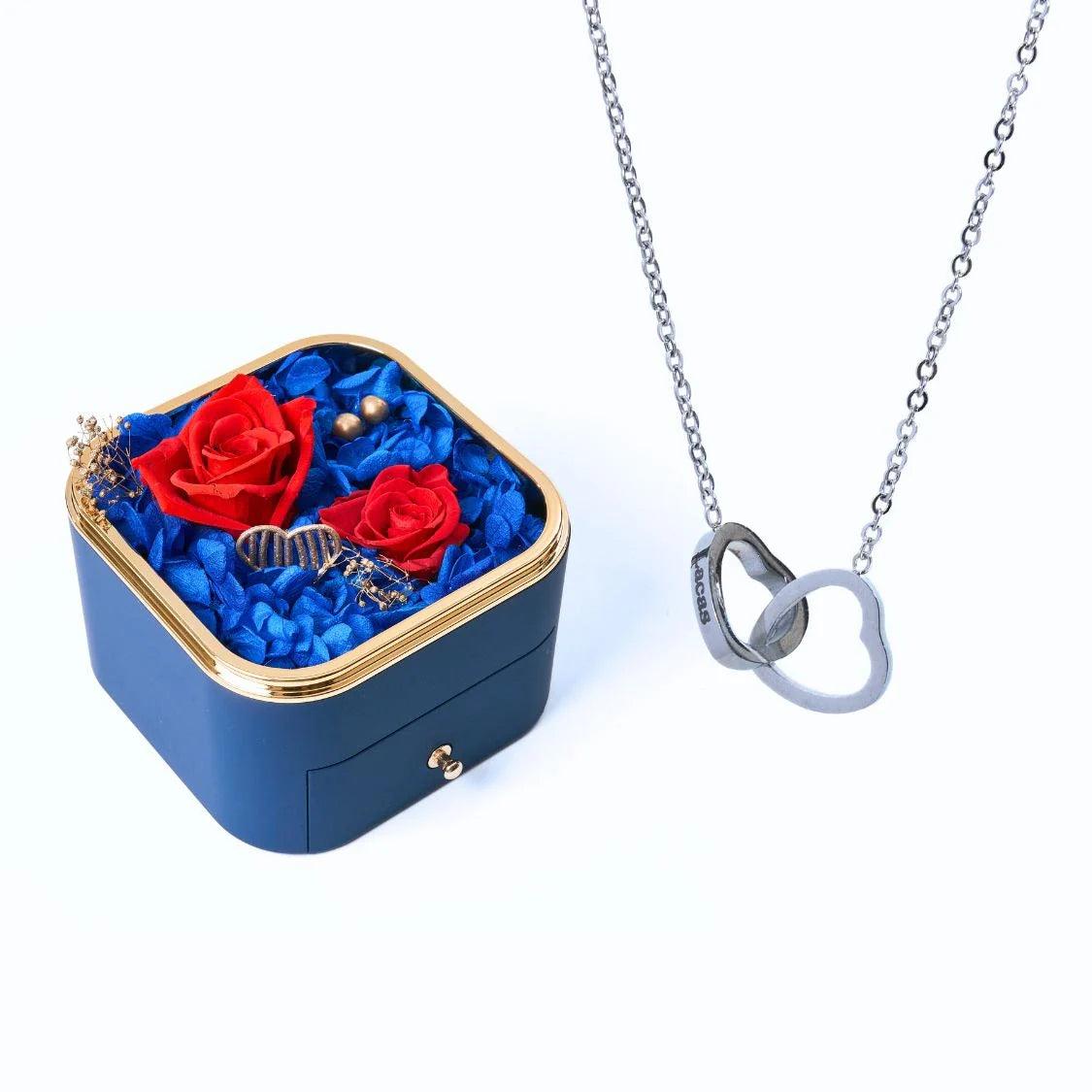 Meanyou Eternal Happiness Rose Box &amp; Personalized Necklace 