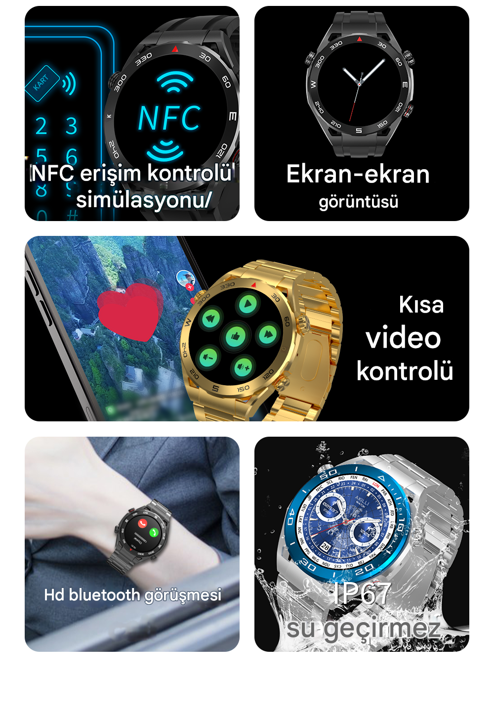 Meanyou Akıllı Saat SK4 1.62inch Dokunmatik Ekran  Bluetooth Arama, Spor Modları, Sağlık Takibi