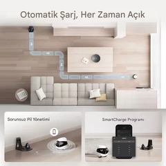 Meanyou Hareketli Ev Kamerası Ebo  Güvenlik Kamerası 1080p Otomatik Şarj, Gece Görüşü, Evcil Hayvan/Yaşlı/Bebek İçin Kablosuz Kamera, Çift Yönlü Konuşma, Uygulama Kontrolü