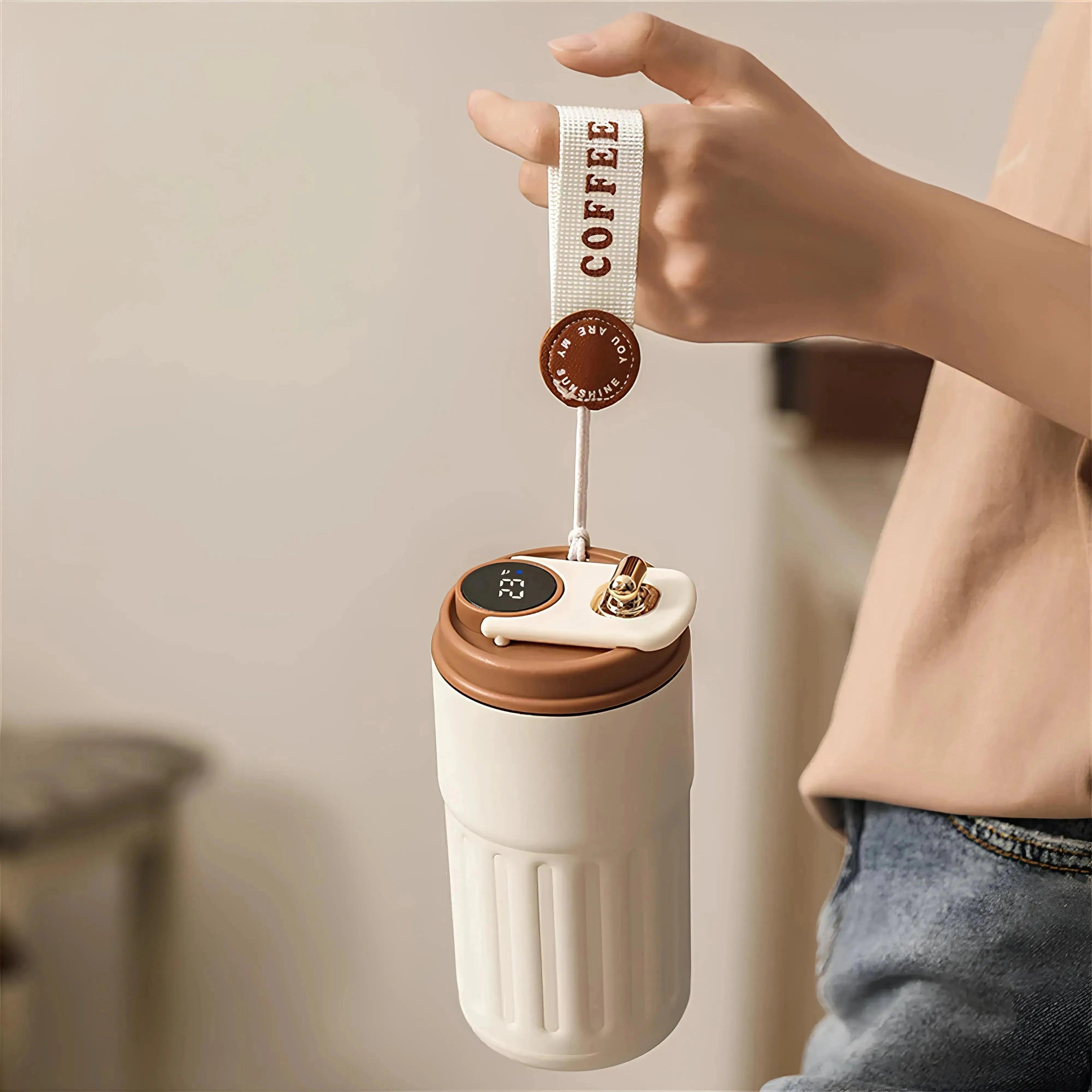 Akıllı Led Ekranlı Thermo Light Mug Termos 450ml - MeanYou