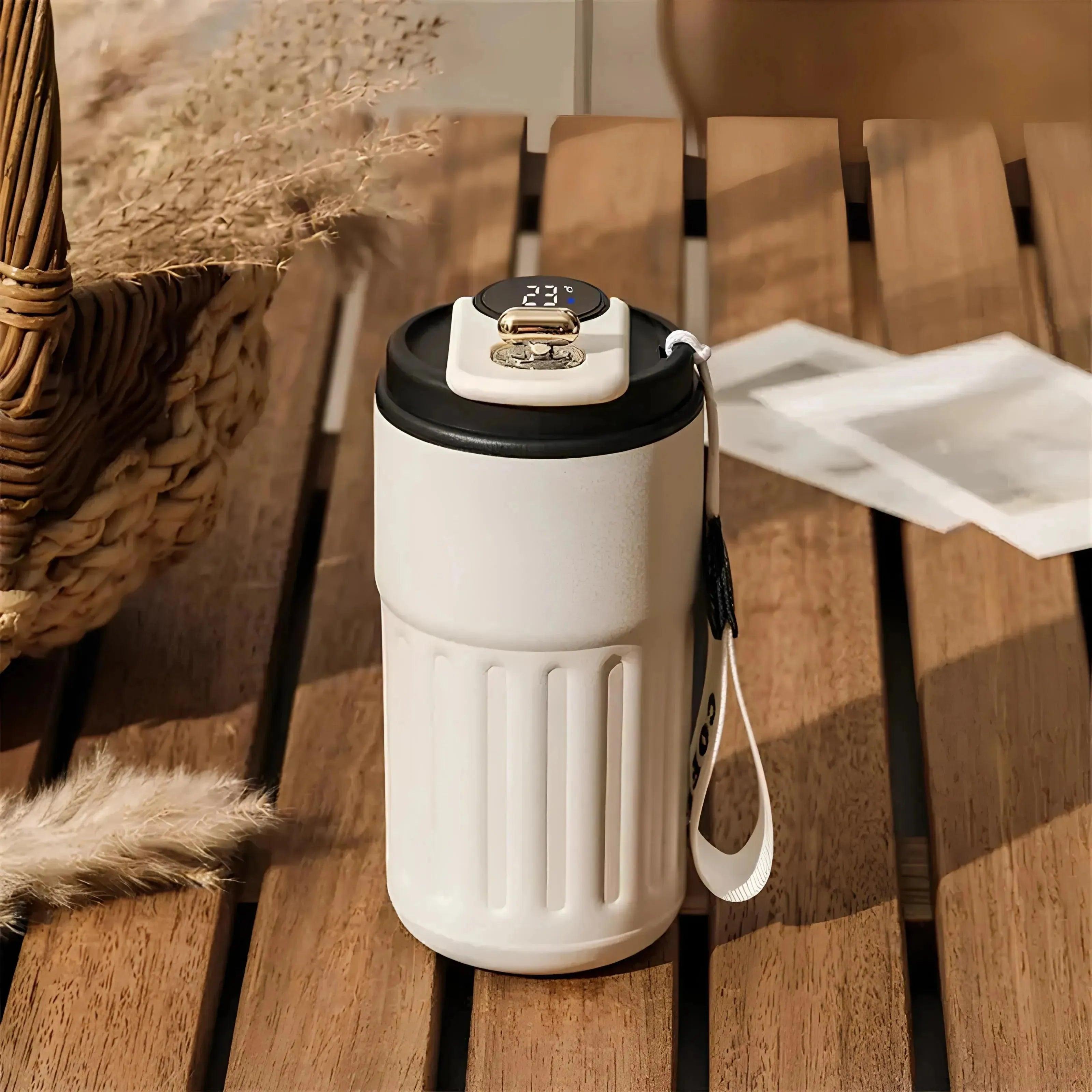Akıllı Led Ekranlı Thermo Light Mug Termos 450ml - MeanYou