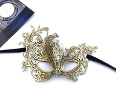 Nessiworld Gold Color Lace Mask Lace Party Mask No 16