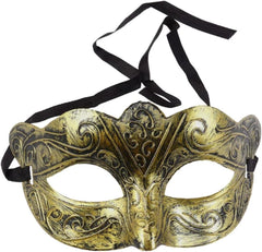 Nessiworld Gold Color Antique Masquerade Mask – Venetian Style Party Mask
