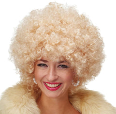 Nessiworld Gold Color Curly Afro Bonus Wig Hair Party Wig Platinum Gold