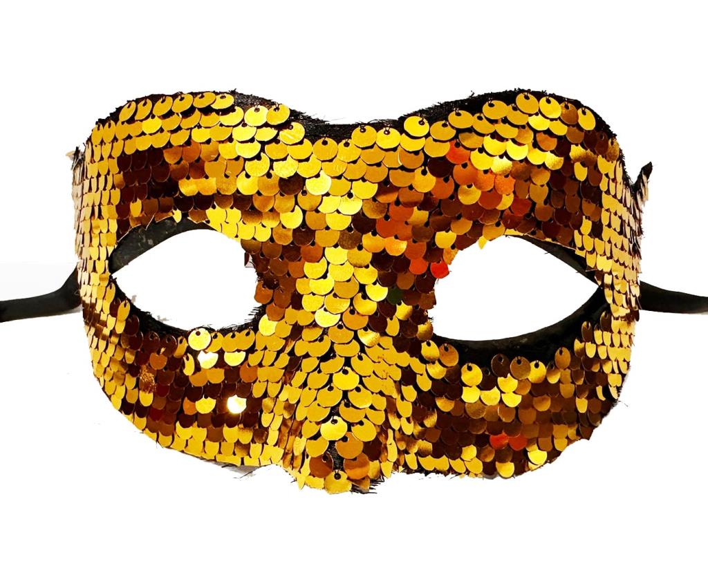 Nessiworld Gold Color Sequined Sequin Party Mask Prom Venetian