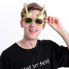 Nessiworld Gold Color Rockn Roll Guitar Shaped Party Glasses 15x15 cm