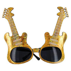 Nessiworld Gold Color Rockn Roll Guitar Shaped Party Glasses 15x15 cm