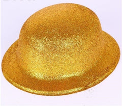NessiWorld Gold Color Round Glitter Plastic Party Hat