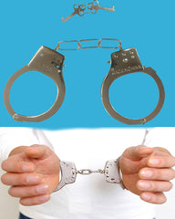 NessiWorld Keyed Toy Metal Handcuffs Police Handcuffs
