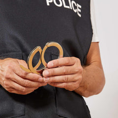 NessiWorld Keyed Toy Metal Handcuffs Police Handcuffs