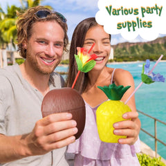 Nessiworld Ananas &amp; Hindistan Cevizi Tasarımlı Pipetli Bardak Seti (6 Adet)