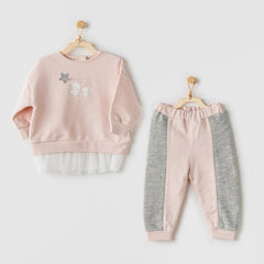 Nessiworld AC24132 Ballerina 2-Piece Baby Set Pink Gray