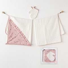 Nessiworld Andywawa AC25045 Puppy Gazelle 3 Piece Muslin Towel Set Pink
