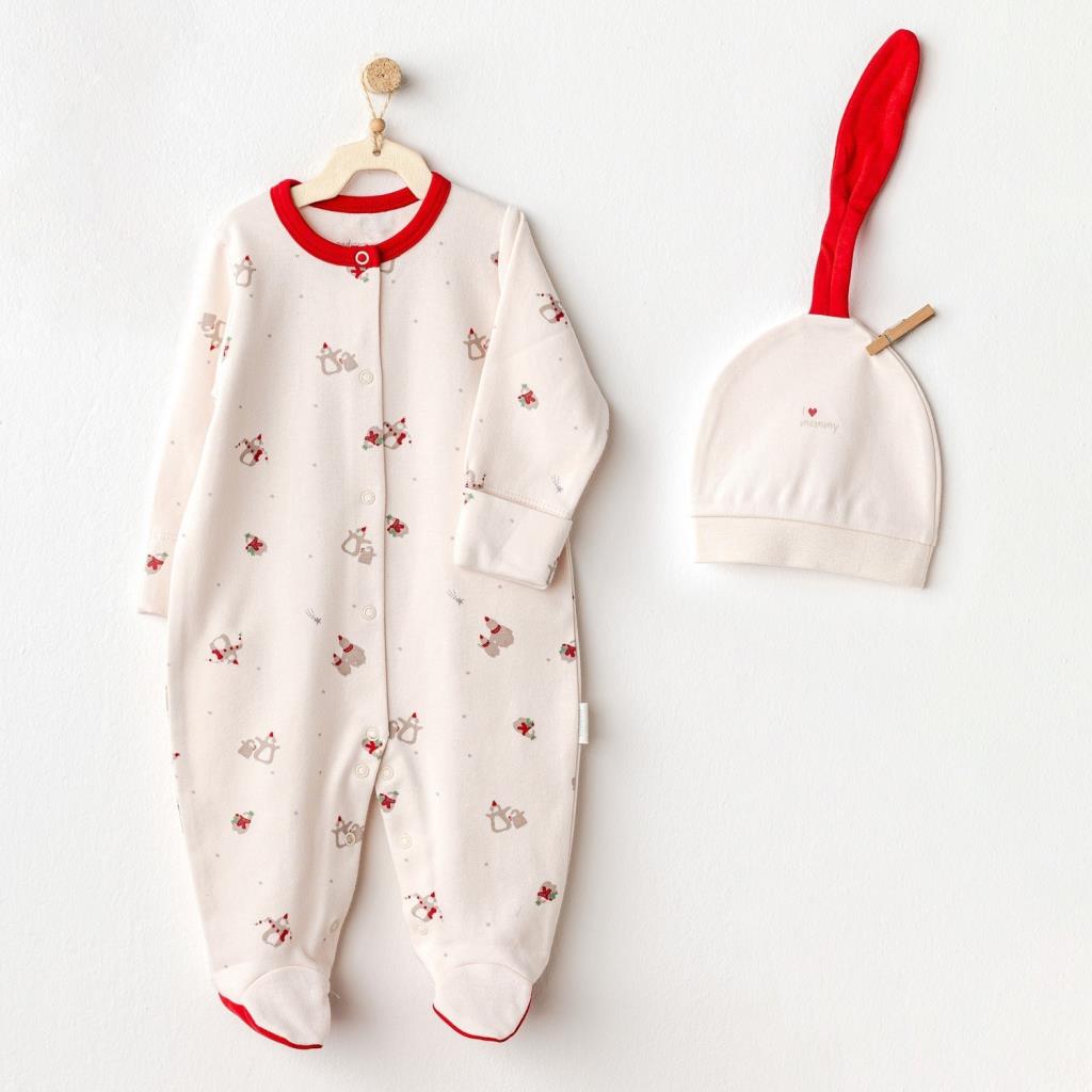 Nessiworld Andywawa AC25346 Penguin Baby Romper Set Ecru