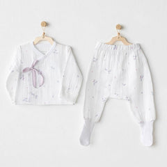 Nessiworld Andywawa AC25584 Magical Butterfly Muslin 2-Piece Bodysuit Set White