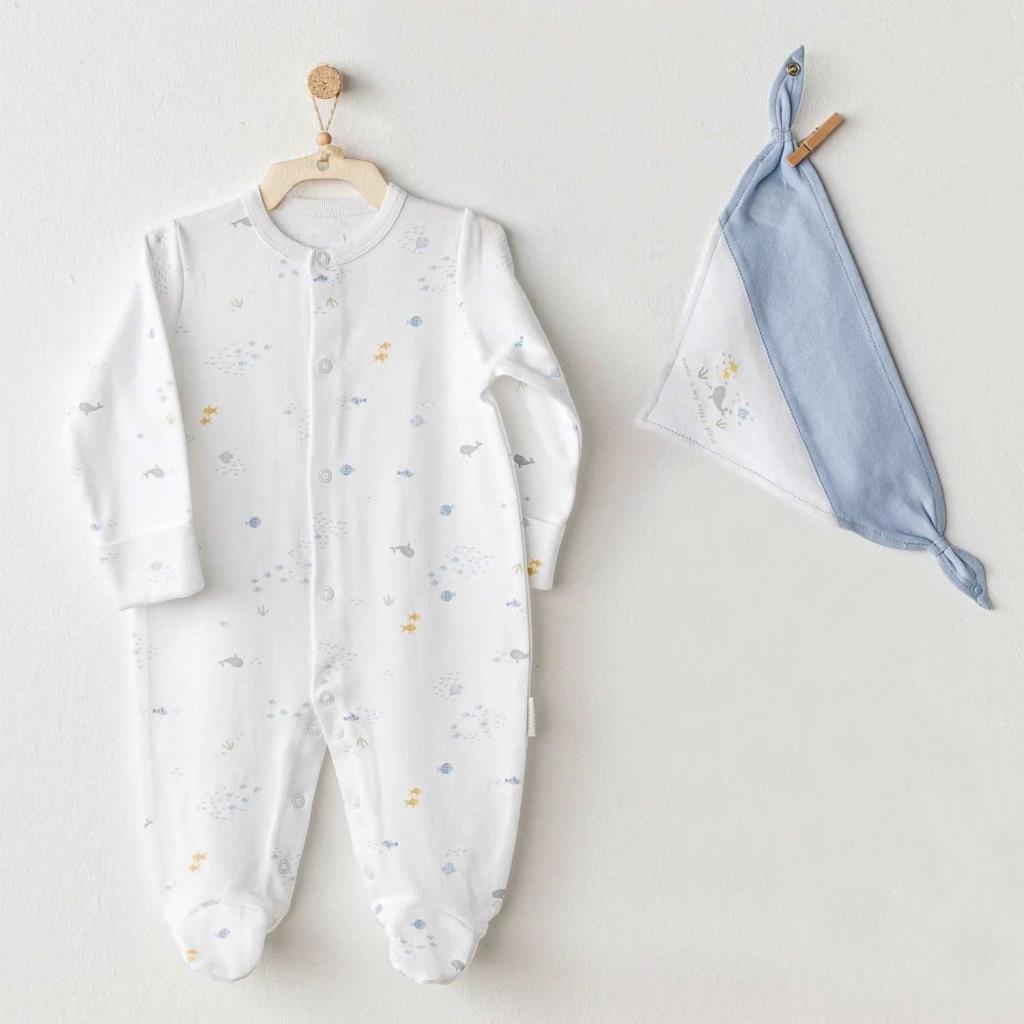 Nessiworld Andywawa AC25607 Ocean Is My Happy Place Baby Jumpsuit Set White