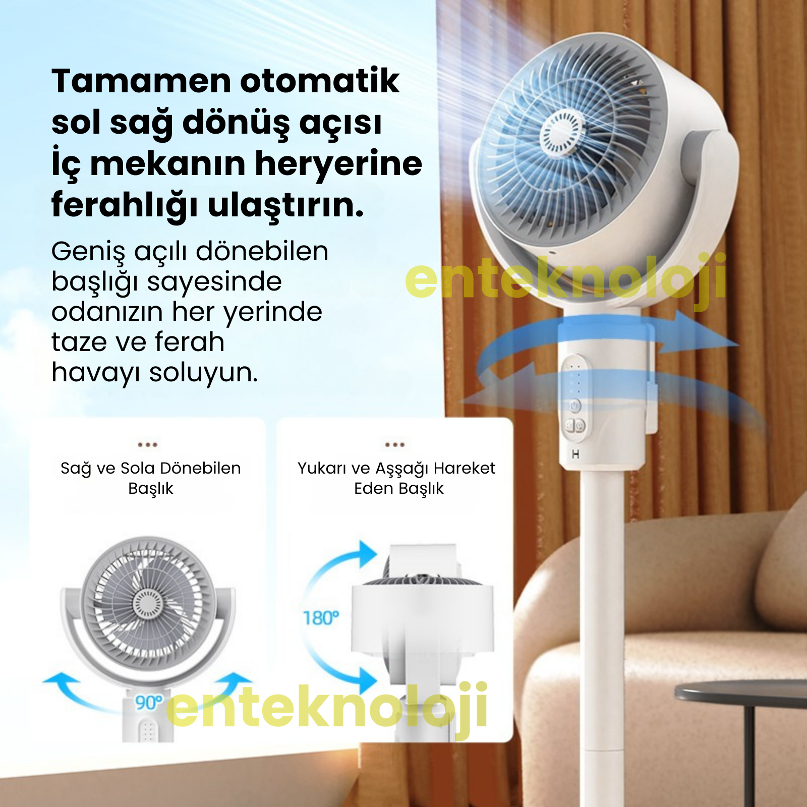 Ayarlanabilir Ayaklı Mega Fan (Şarjlı) - MeanYou