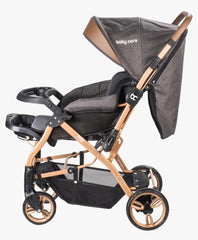 Baby Care 65 Capron Gold Double Sided Stroller Brown