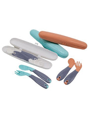 Nessiworld Angled Baby Spoon Fork Set 703 Gray