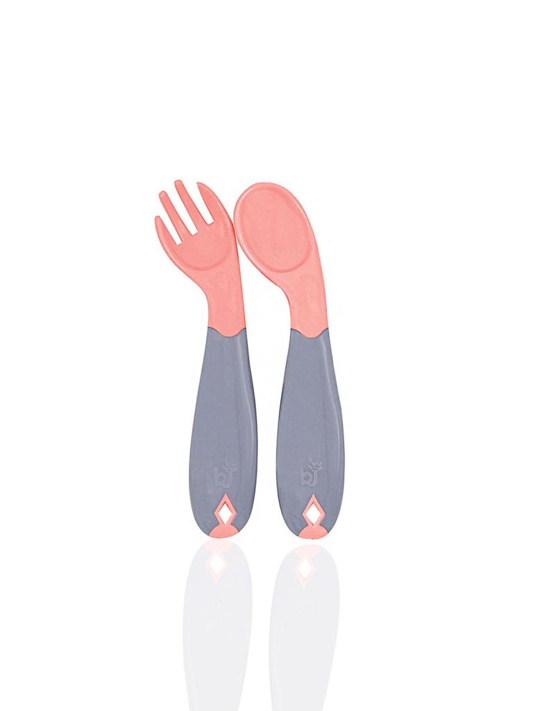 Nessiworld Angled Baby Spoon Fork Set 703 Dusty Rose
