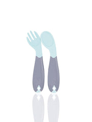 Nessiworld Angled Baby Spoon Fork Set 703 Green