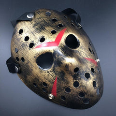 NessiWorld Copper Color Red Striped Full Face Hockey Jason Mask Hannibal Mask