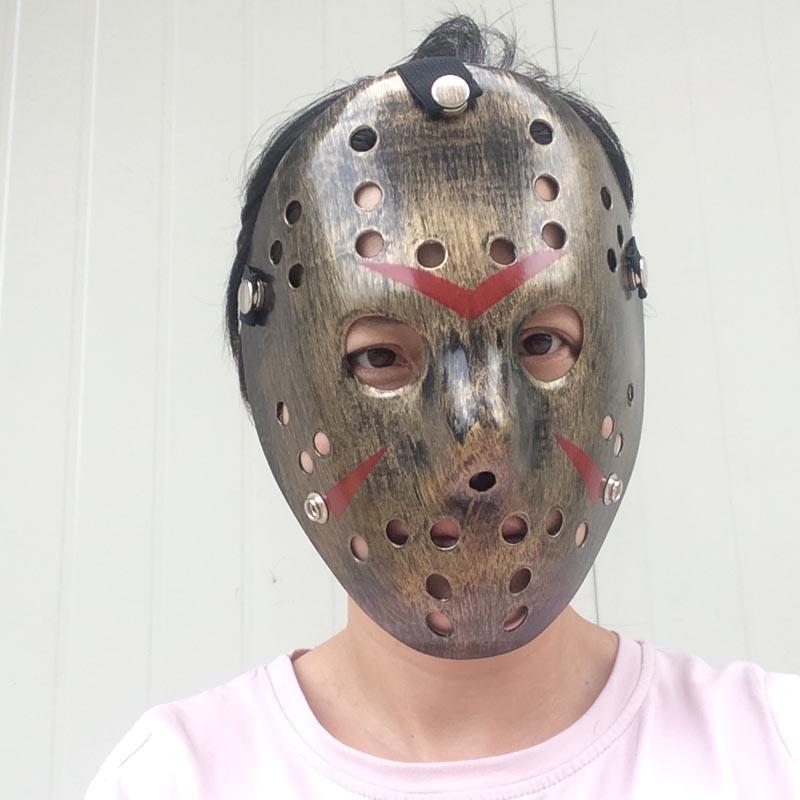 NessiWorld Copper Color Red Striped Full Face Hockey Jason Mask Hannibal Mask