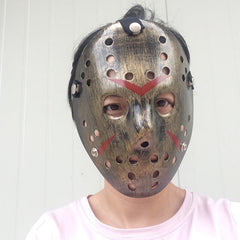 NessiWorld Copper Color Red Striped Full Face Hockey Jason Mask Hannibal Mask