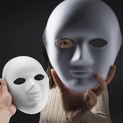 Nessiworld White Color Paintable Anonymous Full Face Cosplay Mask 24x18cm
