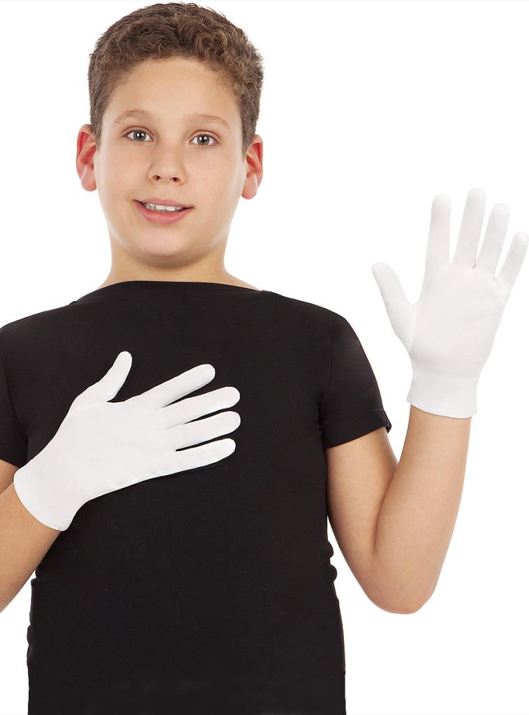 NessiWorld Beyaz Renk Çocuk Boy Likralı Pandomim Eldiveni