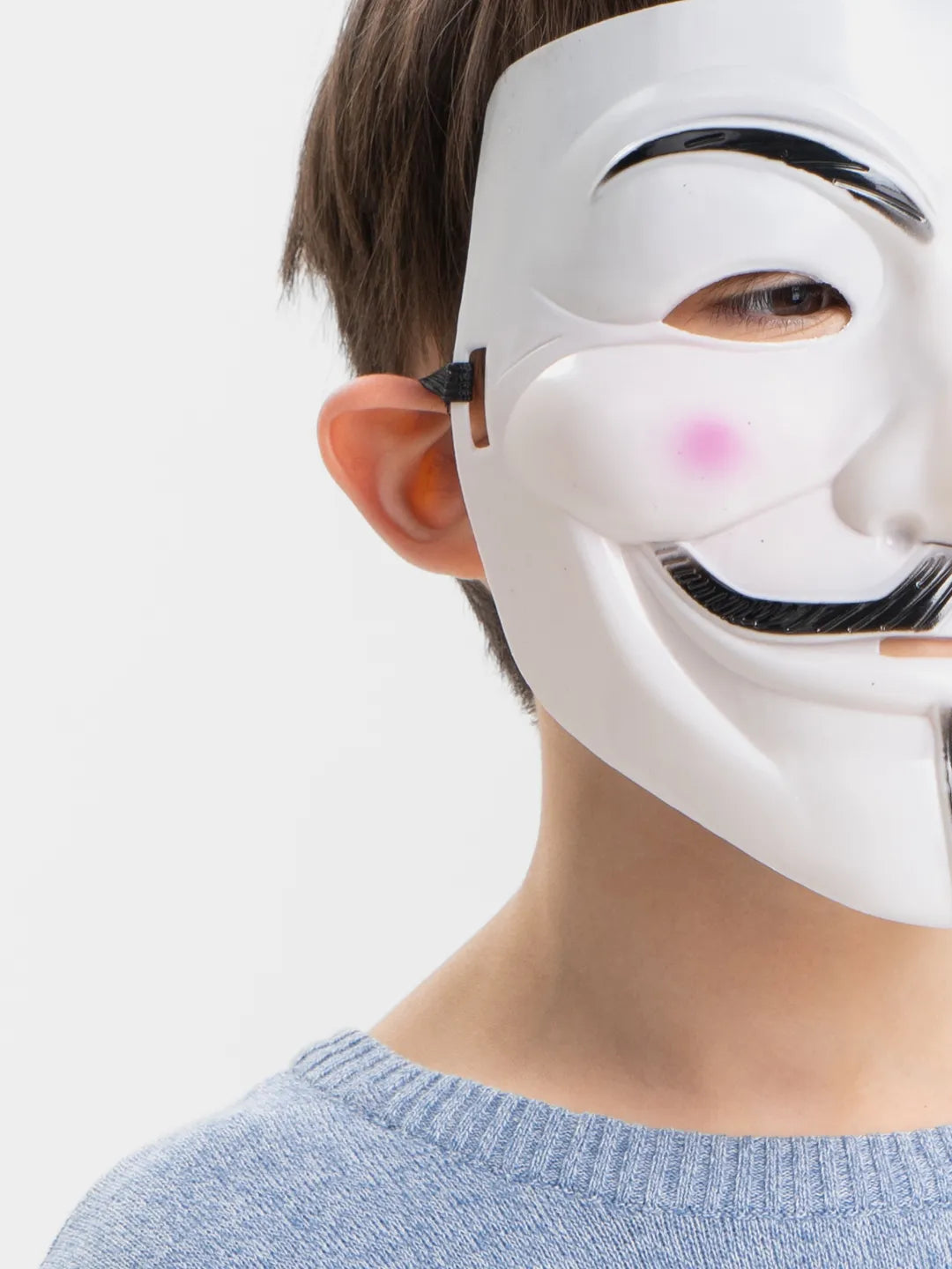 Nessiworld White Color Pink Cheeks Imported V For Vendetta Mask