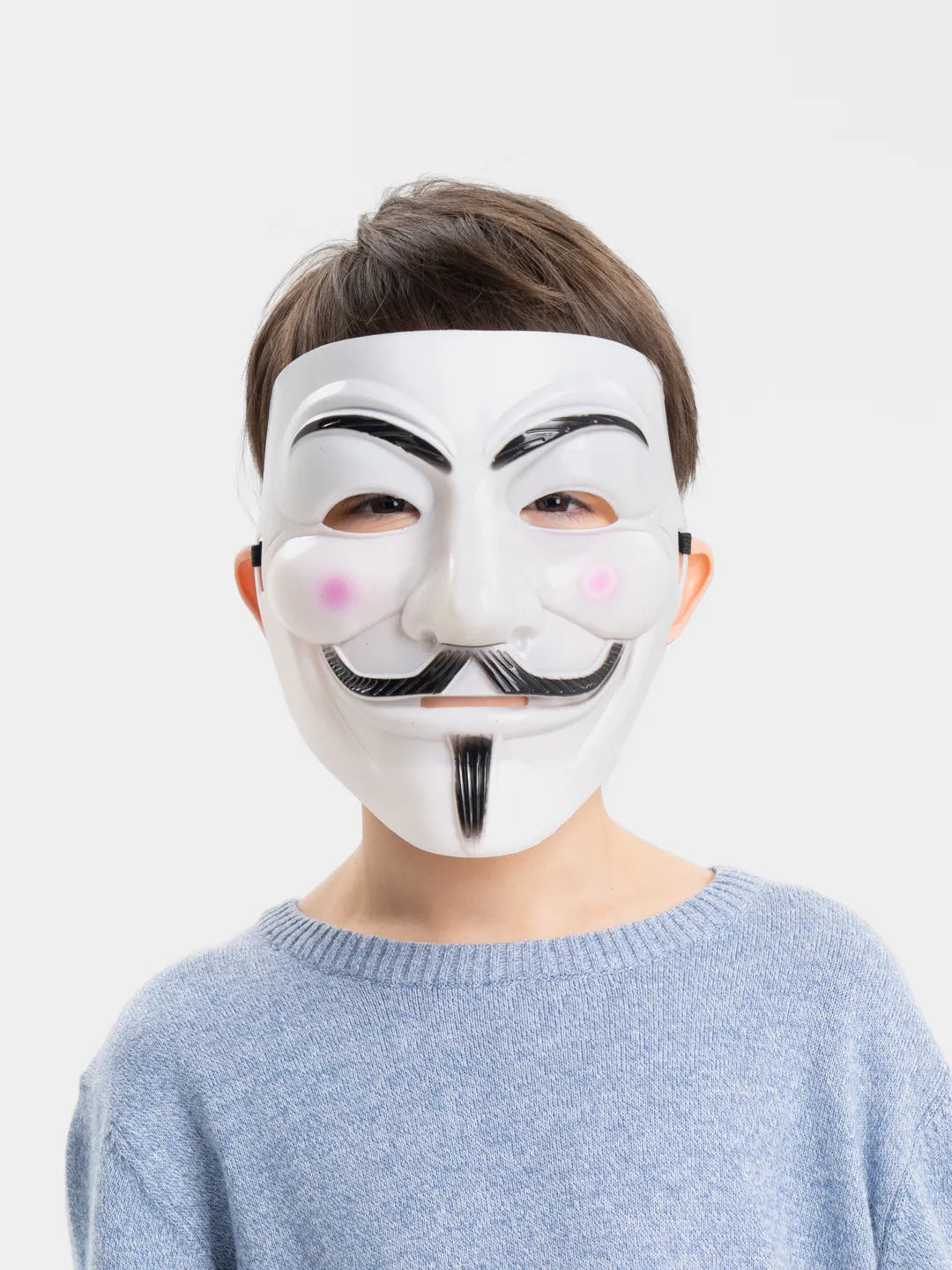 Nessiworld White Color Pink Cheeks Imported V For Vendetta Mask