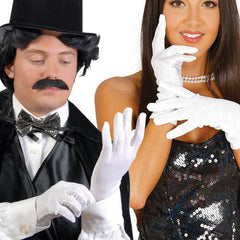 Nessiworld White Color Adult Size Lycra Show Gloves
