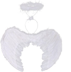 NessiWorld WhiteColorfulFuzzyBabyAngelWingsAndCrown30x45cm