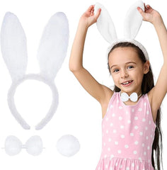 Nessiworld White Rabbit Costume Set – Crown, Bow Tie, Tail (Pack of 12)