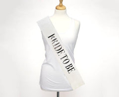 Nessiworld White Silver Large Bride To Be Written Glittery Shiny Sash Belt 10x80 cm