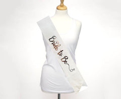 NessiWorld White Silver Italic Wedding Ring Bride To Be Written Glittery Shiny Sash Belt 10x80 cm