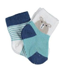 Nessiworld Nessiworld Hello Teddy Bear 2-Pack Girls Socks 68404 Green