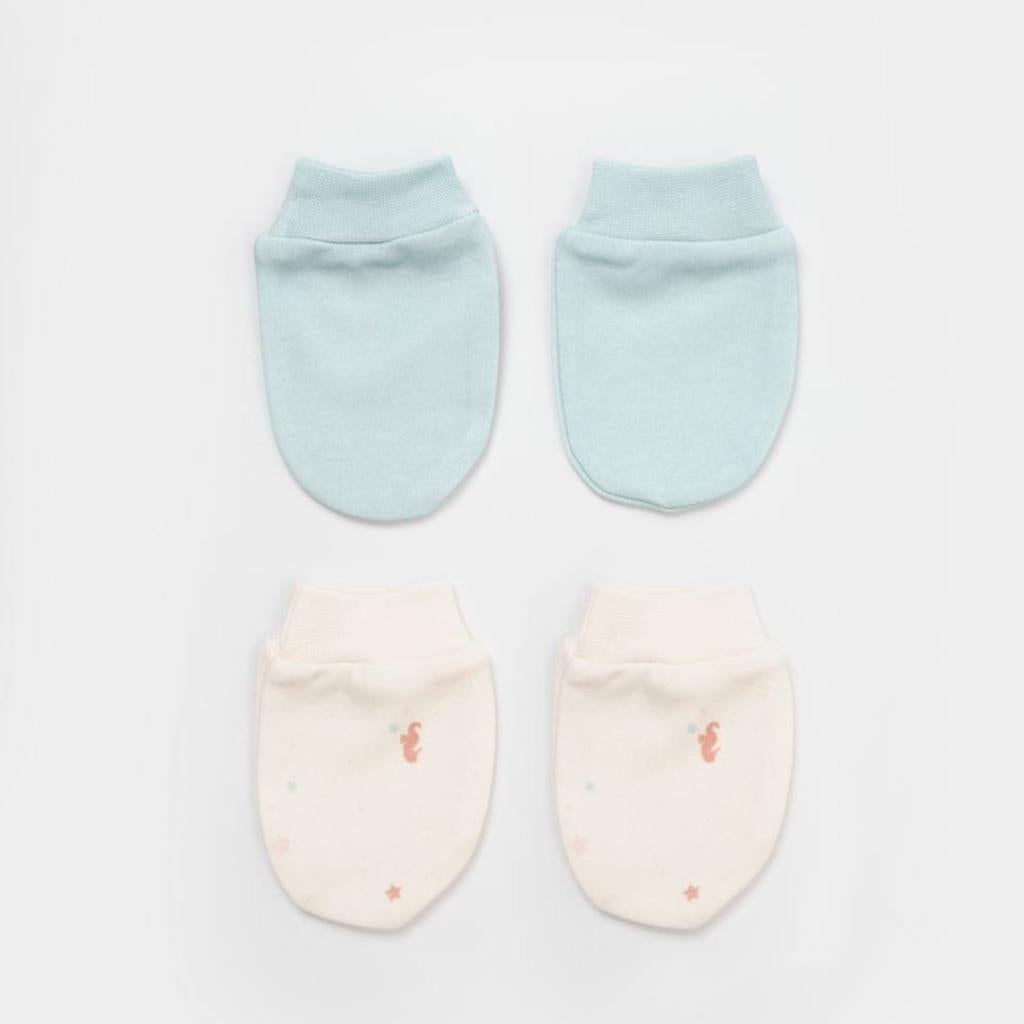 Nessiworld Save The Seahorse 2-Piece Baby Gloves 72232 Beige-Mint