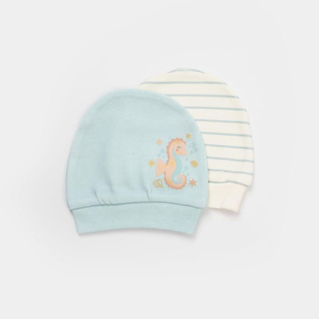 Nessiworld Save The Seahorse 2-Piece Baby Hat 72231 Beige-Mint