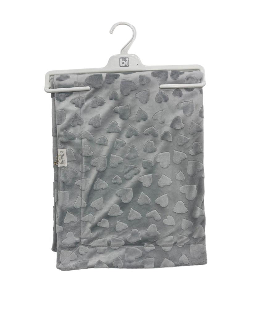 Nessiworld Nessiworld Bibaby Jacquard Heart 82x90 Blanket 64727 Gray