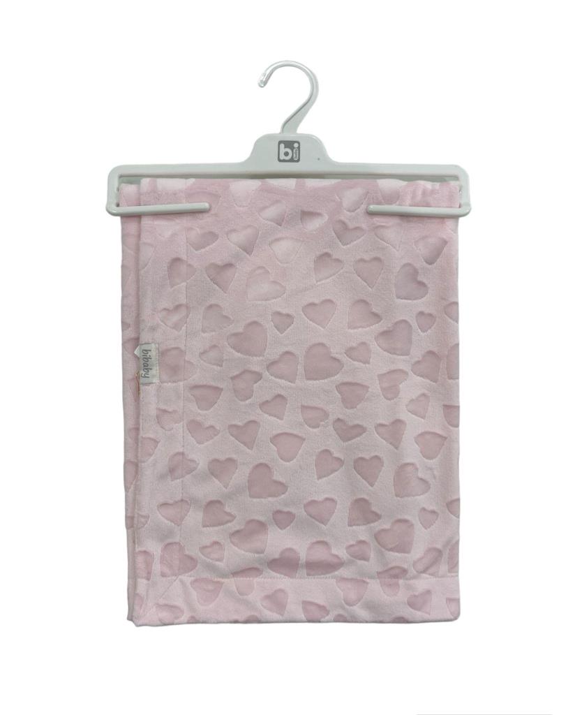 Nessiworld Nessiworld Bibaby Jacquard Heart 82x90 Blanket 64727 Pink